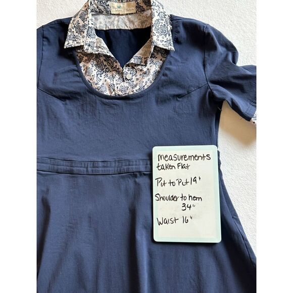 Tatiana & Natouchi Women's Navy/Cream Fit & Flare Paisley Size XL Dress - Picture 5 of 9